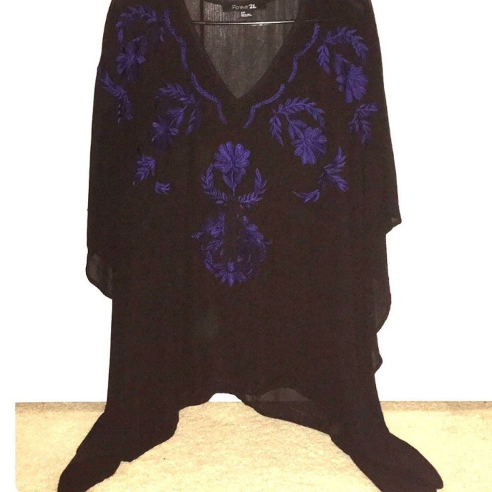 Swim suit Cover up Black & Blue